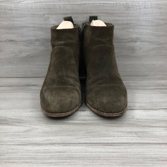 Madewell Booties Womens 6.5 Brenner Brown Suede Heeled Ankle Boots - Picture 5 of 11